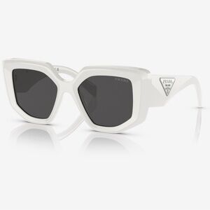 Authentic Prada PR 14ZS Grey Lens with White Frame Sunglasses